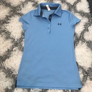 👕EUC Girls Under Armour Loose Heat Gear Polo 👕
